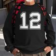 Number 12 Baseball Football Soccer Fathers Day Gift Sweatshirt Gifts for Old Men