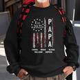 Papa Est 2021 Emma Noah Olivia William Sophia Vintage American Flag Sweatshirt Gifts for Old Men