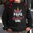 Papa Of The Birthday Girl Unicorn Girls Family Matching Sweatshirt Gifts for Old Men
