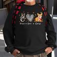 Peace Love Corgi Funny Corgi Dog Lover Pumpkin Fall Season Sweatshirt Gifts for Old Men