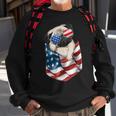 Pug In Pocket Dog 4Th July Men Women Kids Usa Flag Sweatshirt Gifts for Old Men