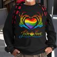 Rainbow Heart Skeleton Love Is Love Lgbt Gay Lesbian Pride Sweatshirt Gifts for Old Men