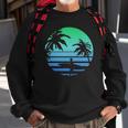 Retro Water Sport Surfboard Palm Tree Sea Tropical Surfing Sweatshirt Gifts for Old Men