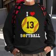 Softball Number 13 Softball Lover Gift Vintage Retro Sweatshirt Gifts for Old Men