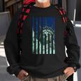 Statue Liberty American Flag  Proud American Sweatshirt Gifts for Old Men