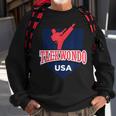 Taekwondo Usa Support The Team Usa Flag Fighting Sweatshirt Gifts for Old Men