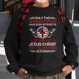 Two Defining Forces Jesus Christ & The American Veteran Sweatshirt Gifts for Old Men