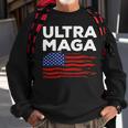 Ultra Maga Proud American Distressed Flag Patriotic Gift Sweatshirt Gifts for Old Men