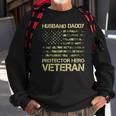 Veteran Husband Daddy Protector Hero Veteran American Flag Vintage Dad 2 Navy Soldier Army Military Sweatshirt Gifts for Old Men