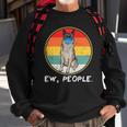 Vintage Ew People Norwegian Elkhound Dog Wearing Face Mask Sweatshirt Gifts for Old Men
