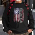 Vintage Usa American Flag Proud Hockey Dad Silhouette Funny Sweatshirt Gifts for Old Men