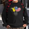 Womens Belgian American Flags Inside Hearts With Roots Sweatshirt Gifts for Old Men