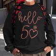 Womens Hello 50 Cute Pink Crown 50Th Birthday Gifts Women Sweatshirt Gifts for Old Men