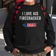 Womens I Love His Firecracker Matching Couple 4Th Of July Wife Gf Sweatshirt Gifts for Old Men