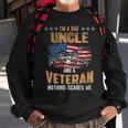 Womens Im A Dad Uncle And A Veteran Fathers Day Fun 4Th Of July Sweatshirt Gifts for Old Men