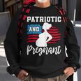 Womens Patriotic And Pregnant Baby Reveal 4Th Of July Pregnancy Sweatshirt Gifts for Old Men