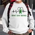 Adrenal Cancer Awareness Heartbeat Green Ribbon Adrenal Cancer Adrenal Cancer Awareness Sweatshirt Gifts for Old Men