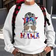 American Mama Usa Patriot Flag Tie Dye 4Th Of July Messy Bun Sweatshirt Gifts for Old Men
