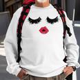 Black Eyelashes Red Lips Mother Day Gift Birthday Holiday Christmas Sweatshirt Gifts for Old Men