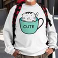 Cute Cat In Mug Sweatshirt Gifts for Old Men