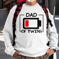 Dad Of Twins Low Battery Tired Twins Dad Sweatshirt Gifts for Old Men