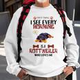 First Thing See Every Morning Is A Rottweiler Who Loves Me Sweatshirt Gifts for Old Men