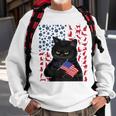 Funny Black Cat Independence Flag 633 Shirt Sweatshirt Gifts for Old Men