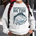 Happiness Is A Big Fish And A Witness Fisherman Dad Blue Sweatshirt Gifts for Old Men