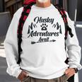 Husky Adventure Await Siberian Husky Adventures Hiking With Huskies Gift For Husky Lover V2 Sweatshirt Gifts for Old Men