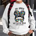 In April We Wear Blue Autism Awareness Month Sweatshirt Gifts for Old Men