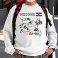 Map Of Missouri Landmarks Major Cities Roads Flag Sweatshirt Gifts for Old Men