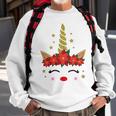 New Christmas Unicorn Face Santicorn Poinsettia Crown Cute Sweatshirt Gifts for Old Men