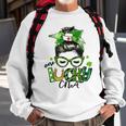 One Lucky Cna Messy Bun Shamrocks St Patricks Day Sweatshirt Gifts for Old Men