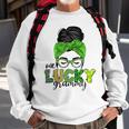 One Lucky Grammy Life Messy Bun St Patricks Day Irish Sweatshirt Gifts for Old Men