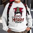 One Merry Nurse Messy Bun Tee Christmas Scrubs For Nurses Sweatshirt Gifts for Old Men