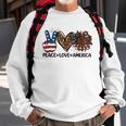 Peace Love America Sunflower Leopard Usa Flag 4Th Of July Sweatshirt Gifts for Old Men