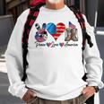 Peace Love America Vintage 4Th Of July Western America Flag Sweatshirt Gifts for Old Men