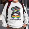 Proud Mom Lgbt Gay Pride Messy Bun Rainbow Lgbtq Sweatshirt Gifts for Old Men