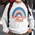 Us Flag Rainbow All American Dad 4Th Of July Mothers Day Sweatshirt Gifts for Old Men
