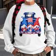 Usa Patriotic Gnomes With American Flag Hats Riding Truck Sweatshirt Gifts for Old Men