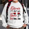 Womens Divas Are Born On June 30Th Cancer Girl Astrology June Queen V Neck Sweatshirt Gifts for Old Men