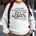 Womens I Like Long Romantic Walks To The Bar Funny Drinking Sweatshirt Gifts for Old Men