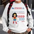 Womens Superhero Christian Be Strong And Courageous Joshua 19 Gift Sweatshirt Gifts for Old Men