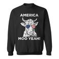 4Th Of July Funny Moo Yeah Cow GlassesBoys Girls Us Sweatshirt