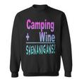 Camping Drink Wine Shenanigans Funny Camp Humor Drinking Sweatshirt