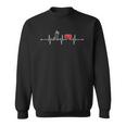 Cricket Player Heartbeat Gift Ekg Cricket Fans Lover Funny Sweatshirt