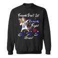 Friends Dont Let Friends Fight Chronic Fatigue Syndrome Cfs Alone Unicorn Blue Ribbon Chronic Fatigue Syndrome Support Cfs Awareness V2 Sweatshirt