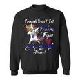 Friends Dont Let Friends Fight Chronic Inflammatory Demyelinating Polyneuropathy Cidp Alone Unicorn Blue Ribbon Cidp Support Cidp Awareness V2 Sweatshirt