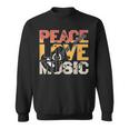 Guitar Retro Peace Love Music Band Gift Guitarist Sweatshirt