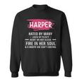 Harper Name Gift Harper Hated By Many Loved By Plenty Heart On Her Sleeve Sweatshirt